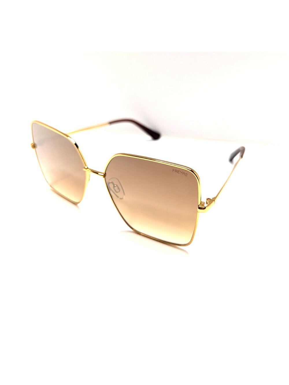 Freyrs Dream Girl 115-2 Brown Mirrored UV Gold Oversized Women’s Sunglasses